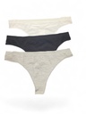3 Pack panty organico tanga sin costura de nylon