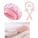Juego de gorro para dormir con rizador de pelo