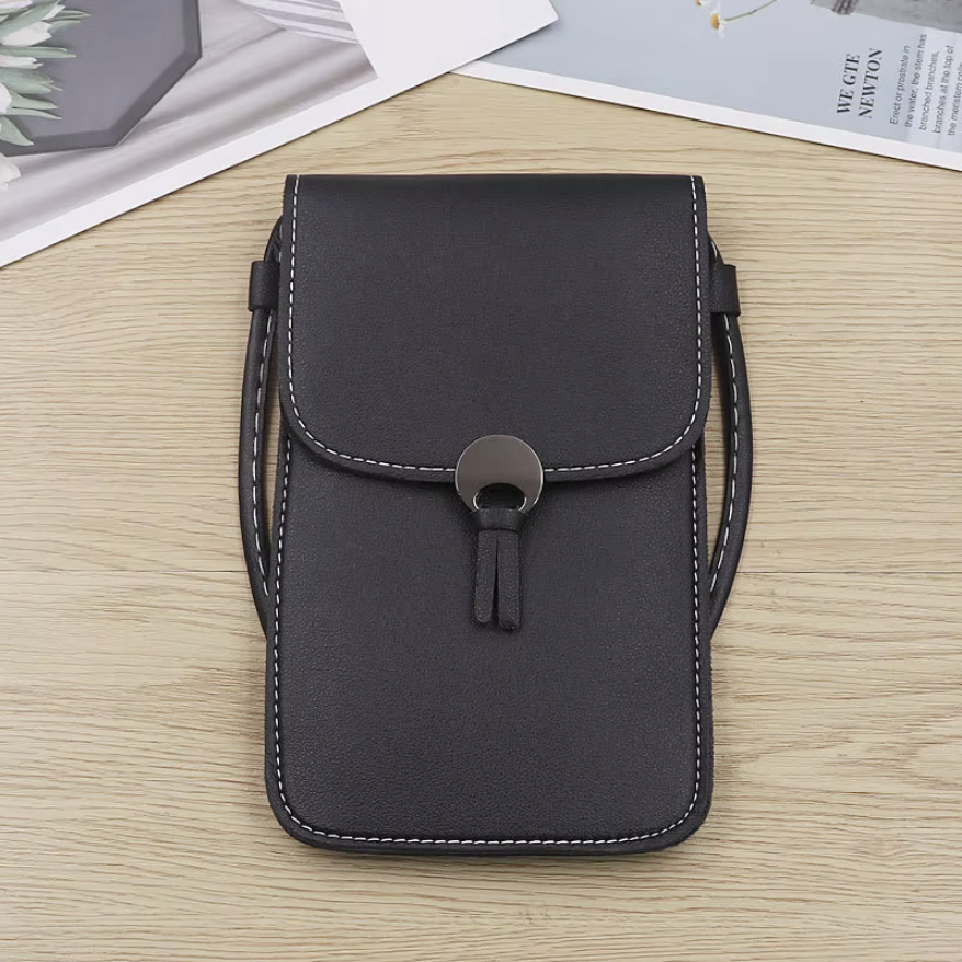 Bolso Retro Simple transparente para teléfono móvil con pantalla táctil, bolsos de mensajero con cadena de PU para mujer, Bolso pequeño con solapa, Mini bolso de hombro