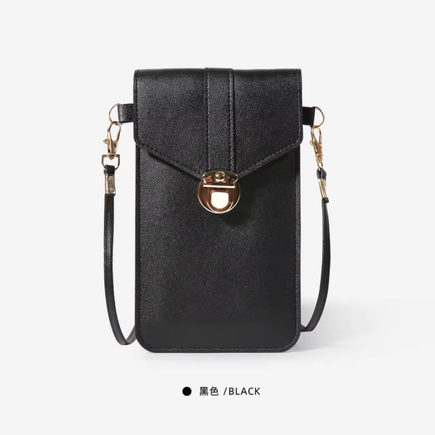 Mini bolso de PU de moda, bolso cruzado para teléfono móvil, billetera móvil con pantalla táctil para niñas y mujeres, bolso de hombro