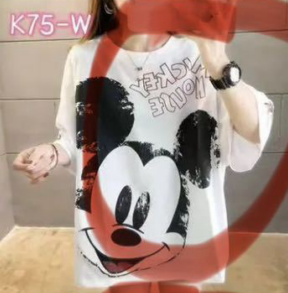 Camisa oversized de dibujos animados unitalla