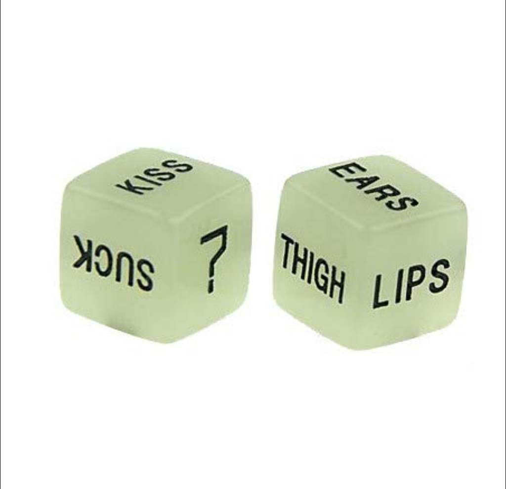 2 dados ingleses impresos con movimientos ingleses y palabras de parte del cuerpo