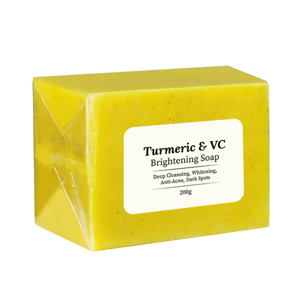 Transfronterizo Turmeric Soap cúrcuma vitamina C jabón 200g limpieza profunda, marcas de acné, lavado de cara, jabón hecho a mano TK estilo caliente