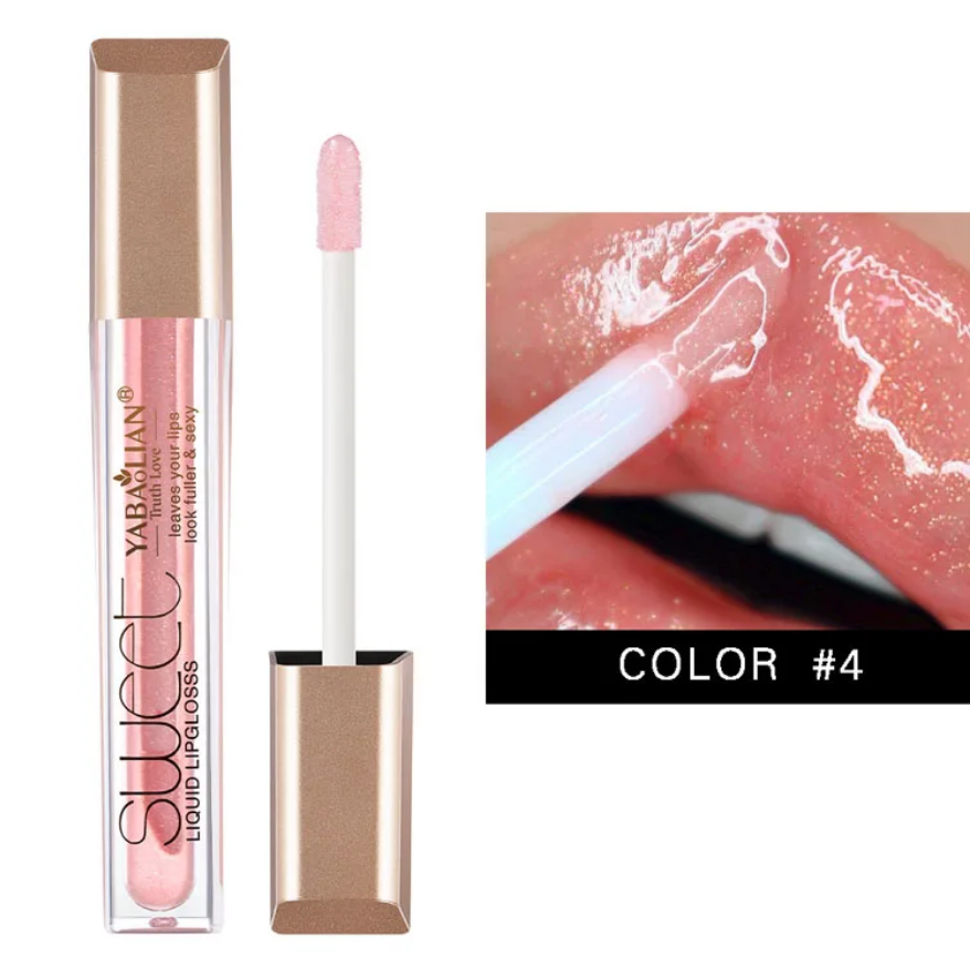 Brillo labial líquido con efecto espejo, brillo labial hidratante, brillo labial líquido con brillo.