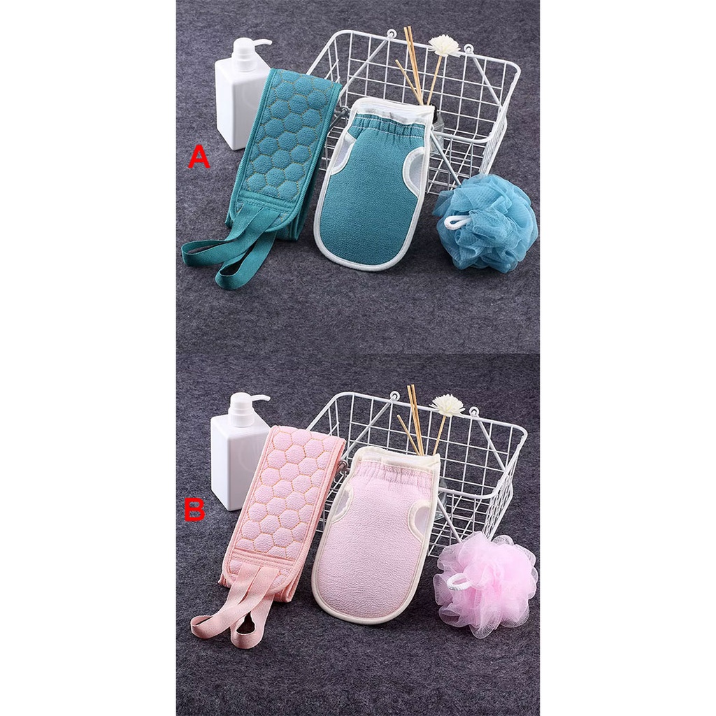 Kit de baño, incluye guante exfoliante exfoliador de espalda y paste (cada Uno)