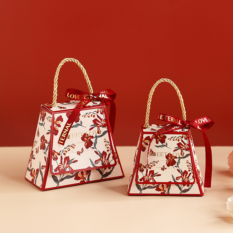 Caja de regalo para recuerdos de boda con cinta