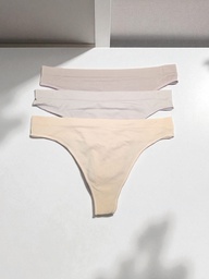 3 Pack panty tanga sin costura de nylon