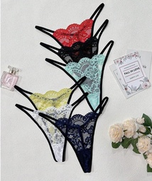 Tanga con encaje floral