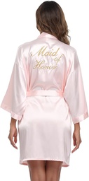 Pijama bata maid of honor color rosado