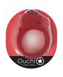 Shots Ouch! Classic Metal Handcuffs - Red