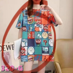 Camisa oversized de dibujos animados unitalla