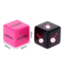 2 dados color rosado y negro para juegos de adultos