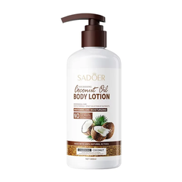 SADOER 100% Loción corporal de aceite de coco natural para mujer Crema de mantequilla corporal Hidratante Nutritiva Loción corporal blanqueadora