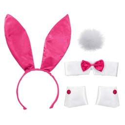 Disfraz de coneja 6 piezas  color blanco rosado para halloween