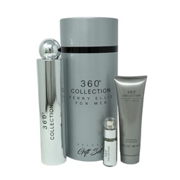 SET PERRY ELLIS 360 COLLECTION FOR MEN ( 3 PC ) 3.4 OZ EDT SP / 3.0 OZ SG /0.25 OZ EDT SP