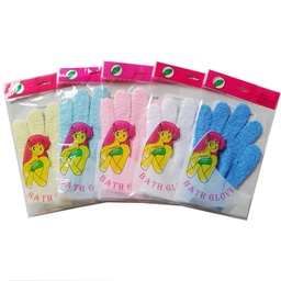 Guantes de baño de nailon de cinco dedos